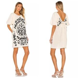 NWT FREE PEOPLE Fiona Embroidered Mini Dress in Ivory Combo Size: extra Small
